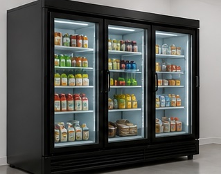 Reach-in freezer and refrigerator equipment illustration